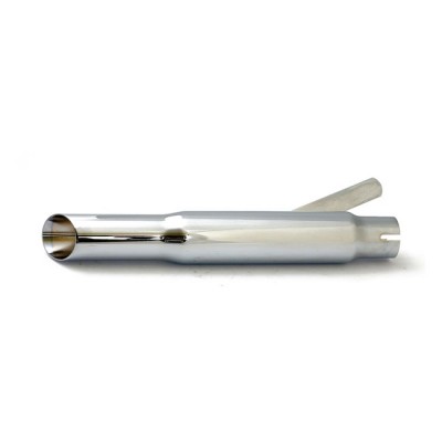 Universal short Slash Cut chrome exhaust muffler