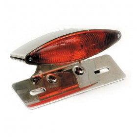Universal Snakelight motorcycle rear light with ECE approved license plate holder