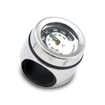 Chrome motorcycle handlebar thermometer