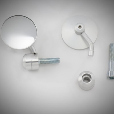 Bar end mirrors Silver BMW R NineT - Scrambler - Urban GS - Pure - Racer - Bullymachine