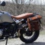 BMW R NineT Family two Scram side bags in split leather + Unitgarage frame