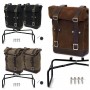 BMW R NineT Family two Scram side bags in split leather + Unitgarage frame
