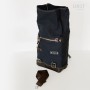 Black Brown canvas side bag + left frame Triumph Bonneville T120 Unitgarage