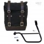 Black Brown canvas side bag + left frame Triumph Bonneville T120 Unitgarage