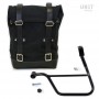 Black canvas side bag + left frame Triumph Bonneville T120 Unitgarage