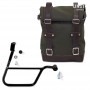 Green Brown canvas side bag + right frame Triumph Bonneville T120 Unitgarage