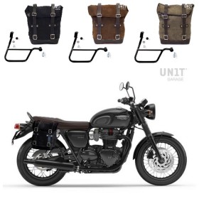 Split leather bag + right frame Triumph Bonneville T120 Unitgarage