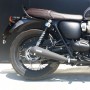 Pair of retro black Bonneville T120 approved Tromb stainless steel exhaust silencers