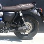 Pair of retro black Bonneville T100 approved Tromb stainless steel exhaust silencers