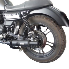 Pair of Moto Guzzi V7 III approved black bottle exhaust silencers