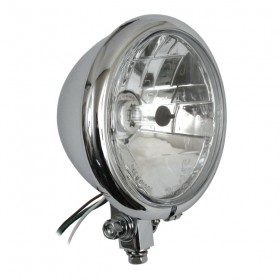 Bates chrome front headlight 155mm 5-3/4" inch approved