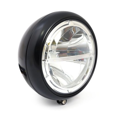 Faro anteriore nero a Led da 180mm omologato