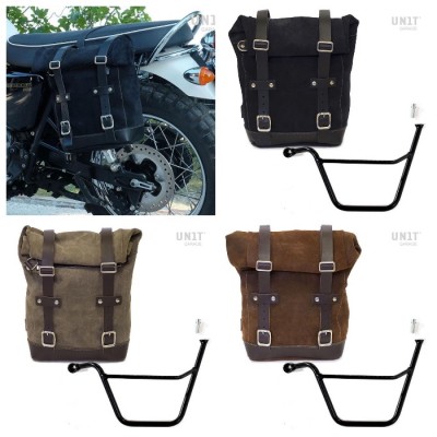 Triumph Scrambler 900 2006 - 2017 borsa laterale in crosta di cuoio e talaio Unitgarage