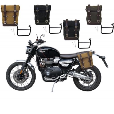 Triumph Scrambler 1200 XE XC dal 2019 Borsa in canvas e supporto sinistro Unitgarage