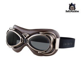 Brown aviator-style motorcycle glasses