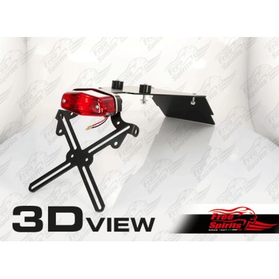 License plate holder with Lucas headlight approved for Triumph Street Cup