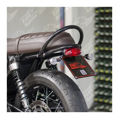 License plate holder with Lucas headlight approved for Triumph Bonneville T100 from 2016