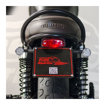License plate holder with Lucas headlight approved for Triumph Bonneville T120