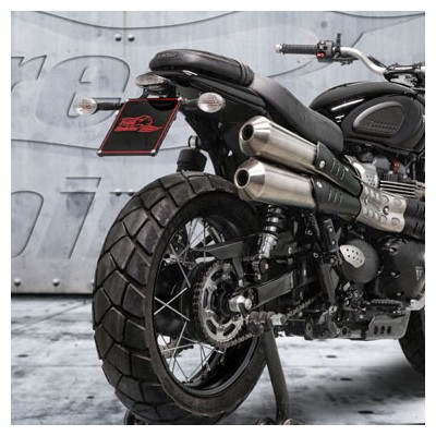 Triumph Street Scrambler license plate holder with headlight
