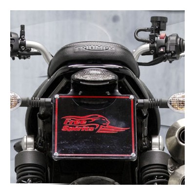 Triumph Street Cup license plate holder with headlight