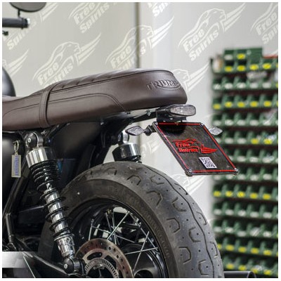 Triumph Bonneville T120 license plate holder with headlight