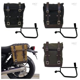 Triumph Street Twin 900 canvas bag and Unitgarage left support from 2016 onwards