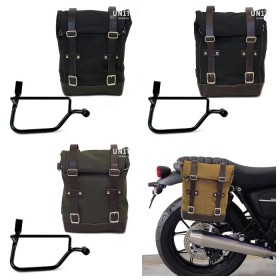 Triumph Speed Twin 900 canvas bag and right Unitgarage support from 2023 onwards