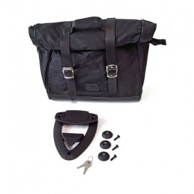 Logride old chopper side bag in black waxed cotton