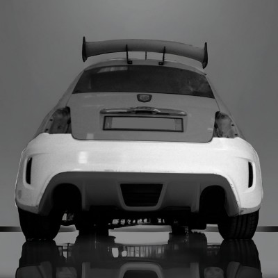 Paraurti posteriore Abarth Biposto e griglie metalliche non verniciate per 500 595