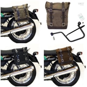 Moto Guzzi V7 from 2008 to 2020 split leather bag and left support Unitgarage