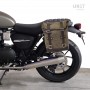 Triumph Street Twin and Speed Twin split leather bag and left Unitgarage support