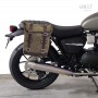 Triumph Street Twin and Speed Twin split leather bag and right Unitgarage support
