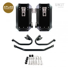 Pair of Atlas Frameless bags in aluminum 40L + 40L + attachment system for Frameless bags BMW R 1300 GS