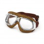 Classic Bandit glasses in brown leather and transparent lenses