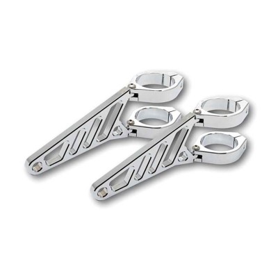 Staffe faro anteriore con attacchi laterali per forcella da 35 - 37 mm cromo