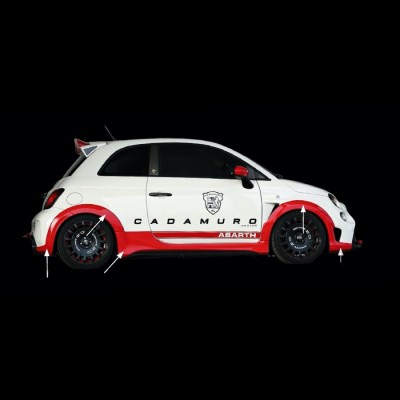 Kit Minigonne + listelli + parafanghini + codolini Abarth Biposto replica per Abarth 500 595 695