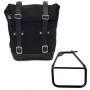 Side bag in split leather 10L-14L + frame BMW R12 NineT sx
