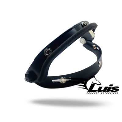 Meccanismo sali scendi in metallo nero per visiere casco 3 bottoni