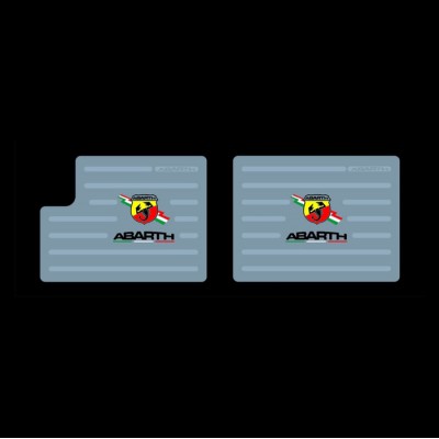Pedane in alluminio per tappetini personalizzabili Abarth 500 595 695 Scudetto colorato