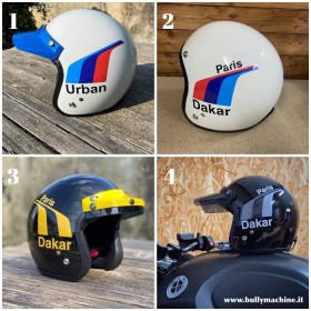Paris Dakar Helmet Stickers Kit in various colors and types