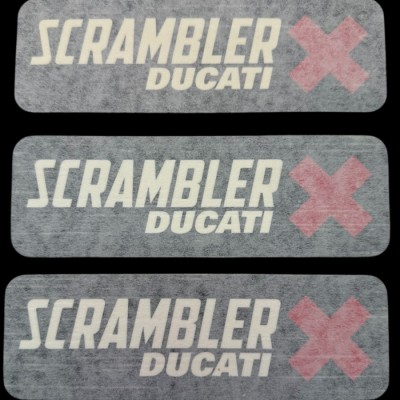 Kit 3 adesivi Ducati scrambler X fondo nero
