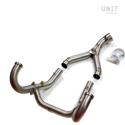 Titanium exhaust manifold with visible welding without catalyst BMW R NineT Euro3 Euro4 until 2020 Unitgarage