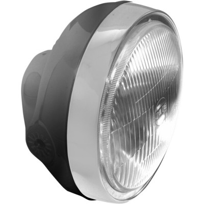 160mm Black and Chrome Side Mount Headlight