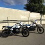 Coppia adesivi 1200 Blu e bianchi BMW R NineT Family Bullymachine