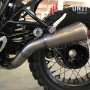 Low muffler in titanium plus BMW R NineT Scrambler and Urban GS support with standard Unitgarage high exhaust
