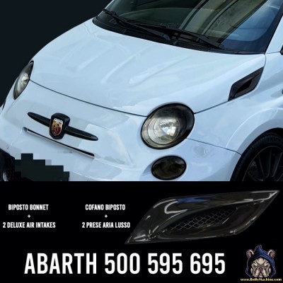 Biposto bonnet replica with Abarth 500 595 695 luxury side air intakes