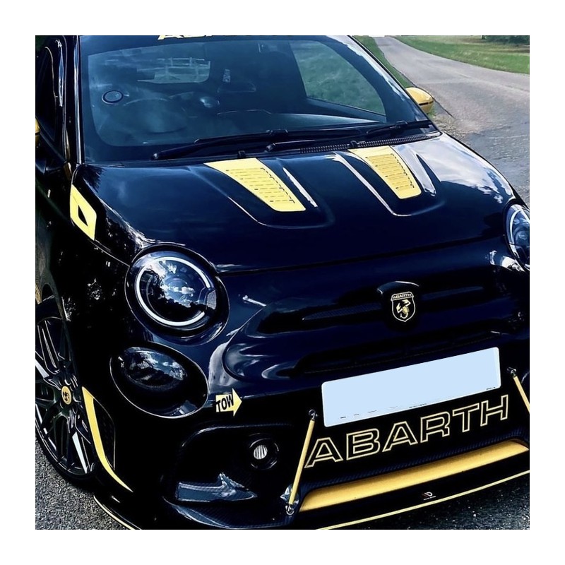 Adesivo Abarth Presa Aria Per Paraurti Posteriore Fiat 500/595/695 - Nero Opaco, Durability 5 Anni - Foto 12