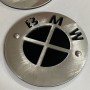 Pair of BMW 70 mm Bullymachine brushed aluminum tank badges
