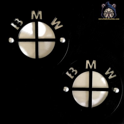 Coppia stemmi serbatoio nero BMW 70 mm Bullymachine