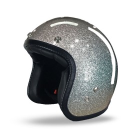 Bandit Extra-Slim model motorcycle helmet with very small Kevlar shell approved Silver Metalflake